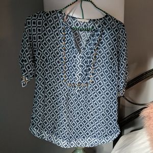 Geo Print Studded Blouse